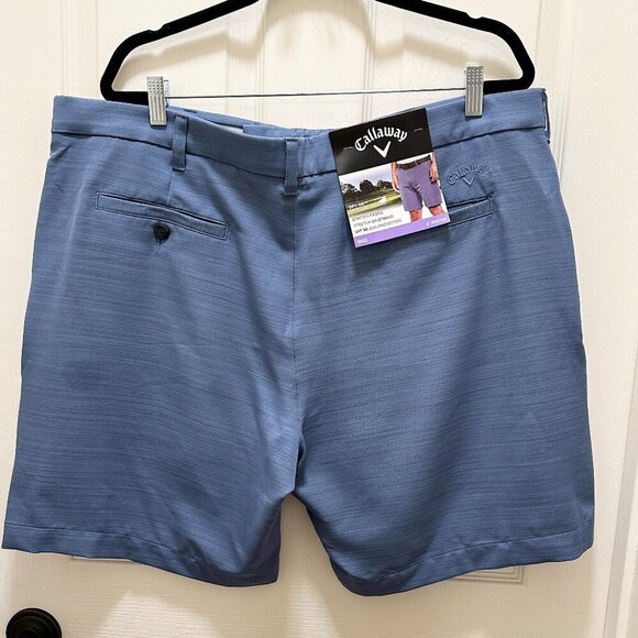 New Callaway Golf Shorts Size W40 Blue Opti-Dri Moisture Wicking Stretch Dressy - Picture 10 of 15